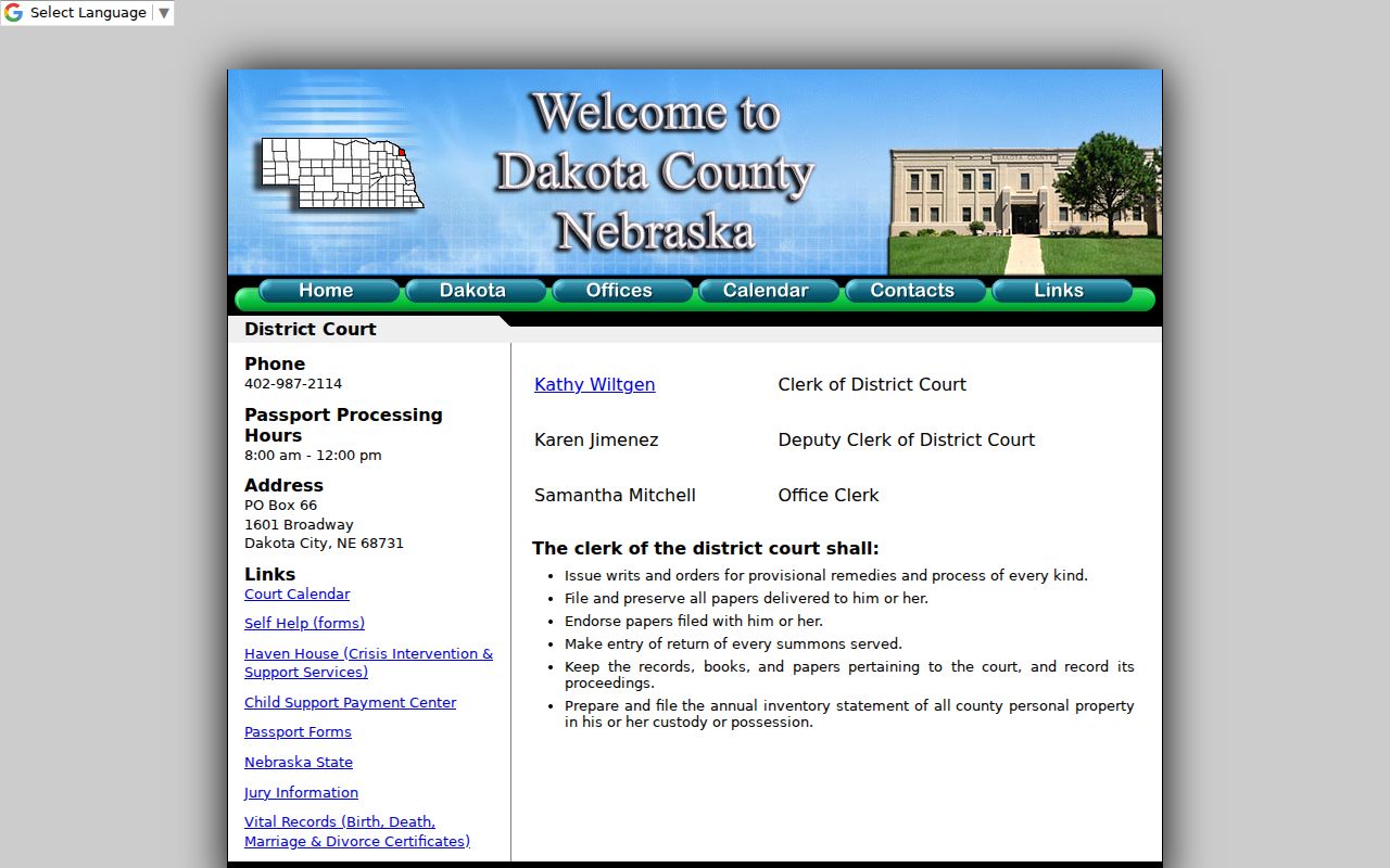 Dakota County District Court clerk duties and local records links