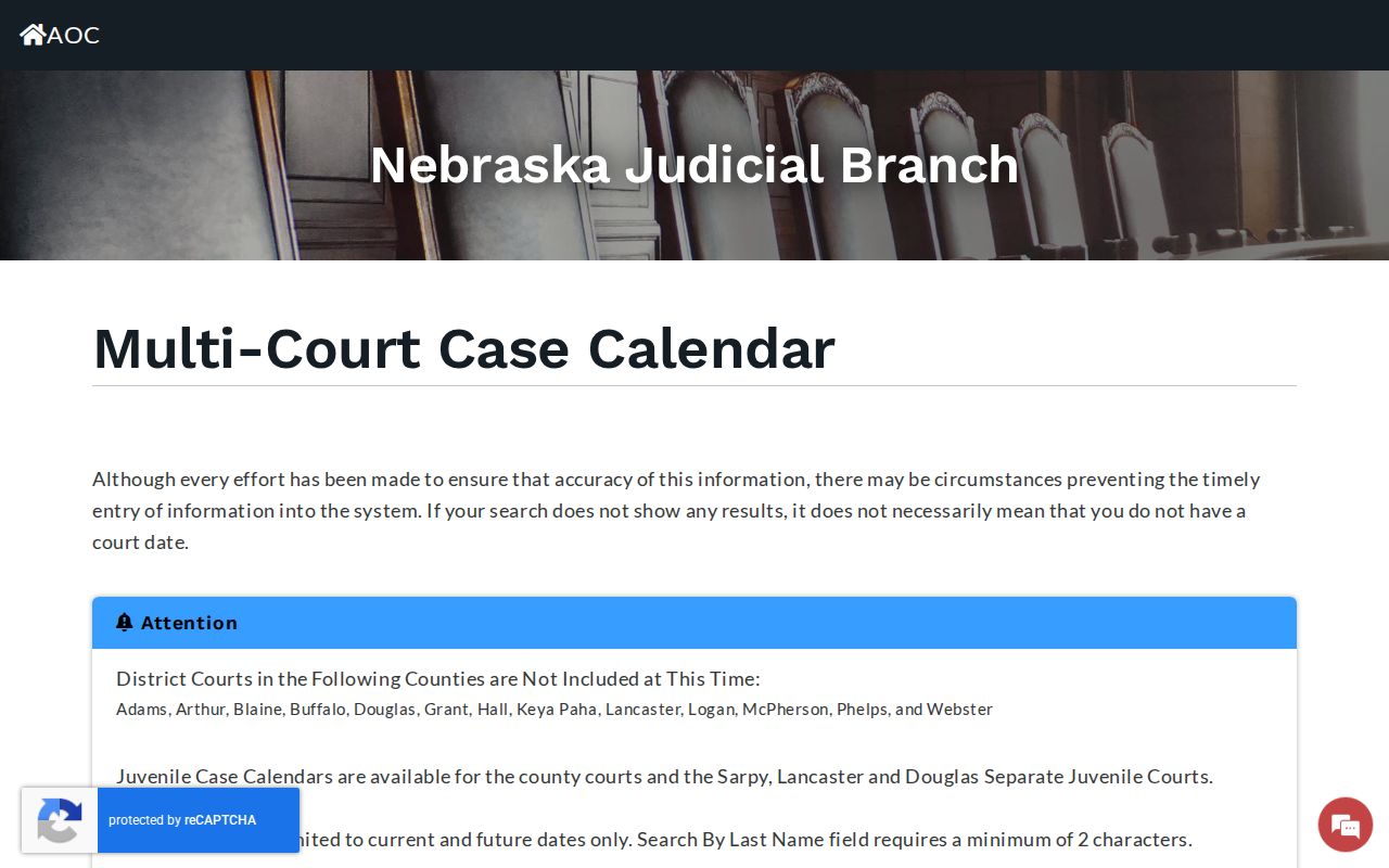 Dakota County court calendar Multi-Court Case Calendar search controls