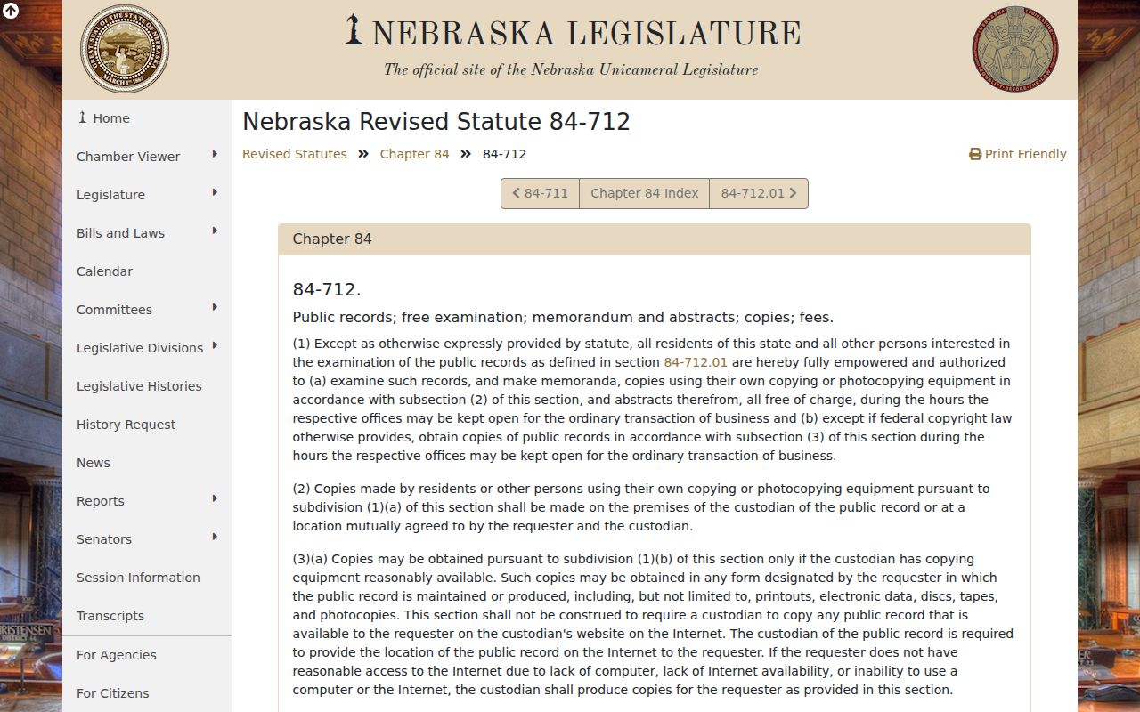 Dakota County court records reference to Nebraska Public Records Act access rules